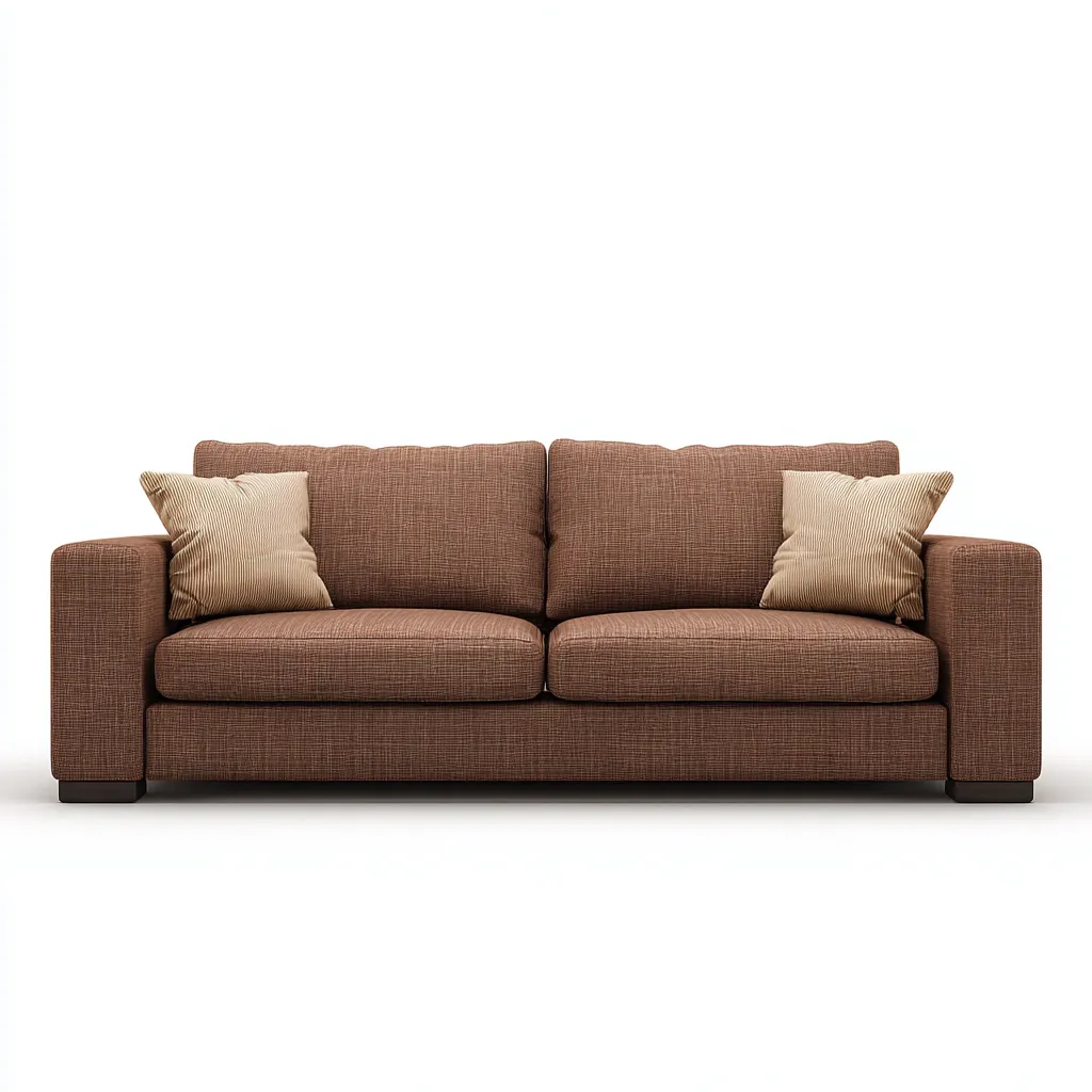Canapé droit en tissu 200x90x95 cm - marron - style moderne - pour salon-Warmthovae
