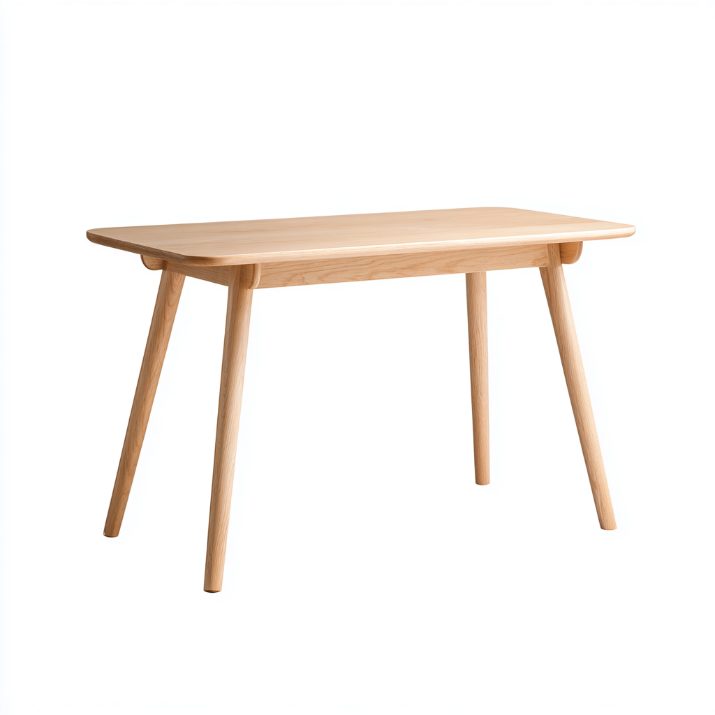 Bureau en bois - bois massif - 110x55x75 cm - couleur bois naturel - pour espace de travail - design minimaliste-Warmthovae