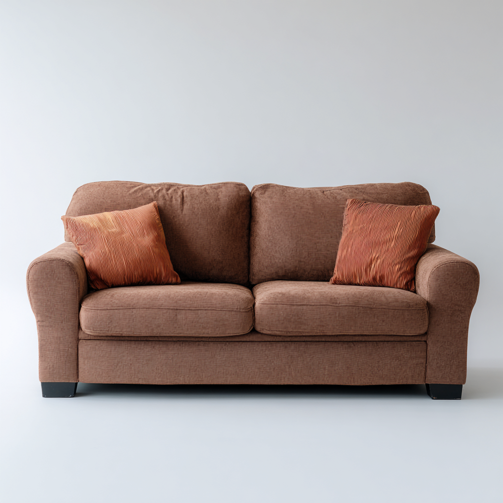 Canapé droit en tissu 200x90x95 cm - marron - style moderne - pour salon-Warmthovae