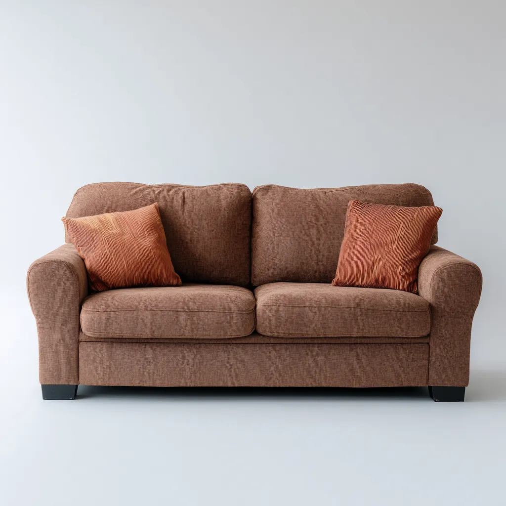 Canapé droit en tissu 200x90x95 cm - marron - style moderne - pour salon-Warmthovae