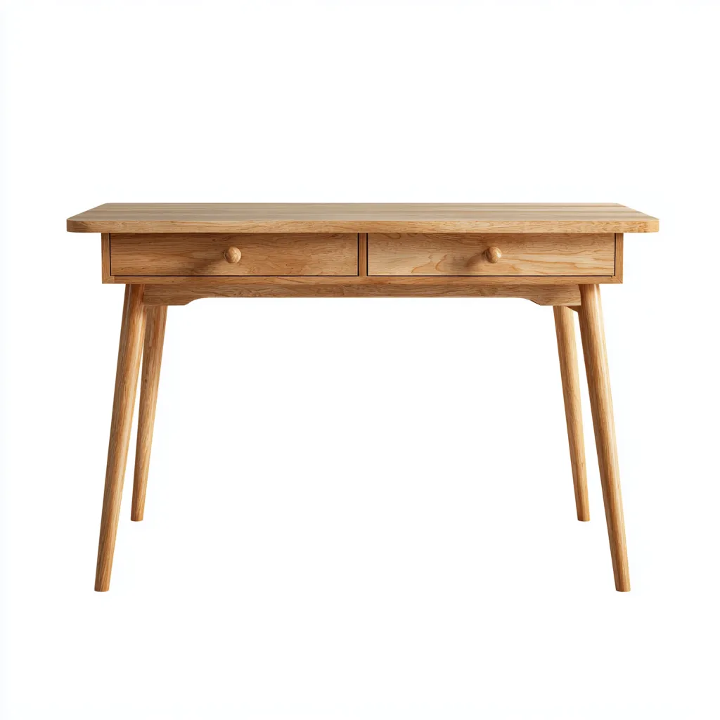 Bureau en bois massif 110x50x75 cm - bois clair - pour espace de travail - style nordique-Warmthovae