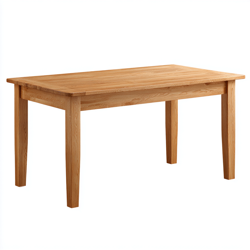 Bureau en bois - bois massif - 140x75x75 cm - couleur bois naturel - pour espace de travail - design classique-Warmthovae