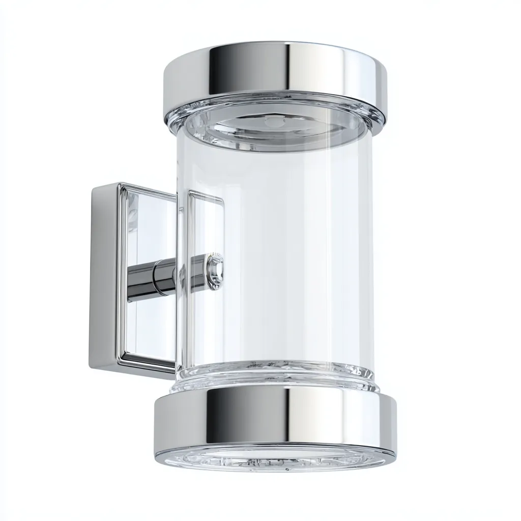 Applique murale métal-verre 14x12x24 cm - argent-translucide - style moderne éclairage mural-Warmthovae