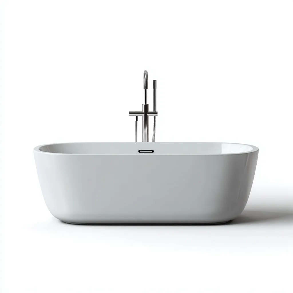 Baignoire autoportante acrylique 165x78x60 cm - blanc - design moderne - adaptée à la salle de bain-Warmthovae