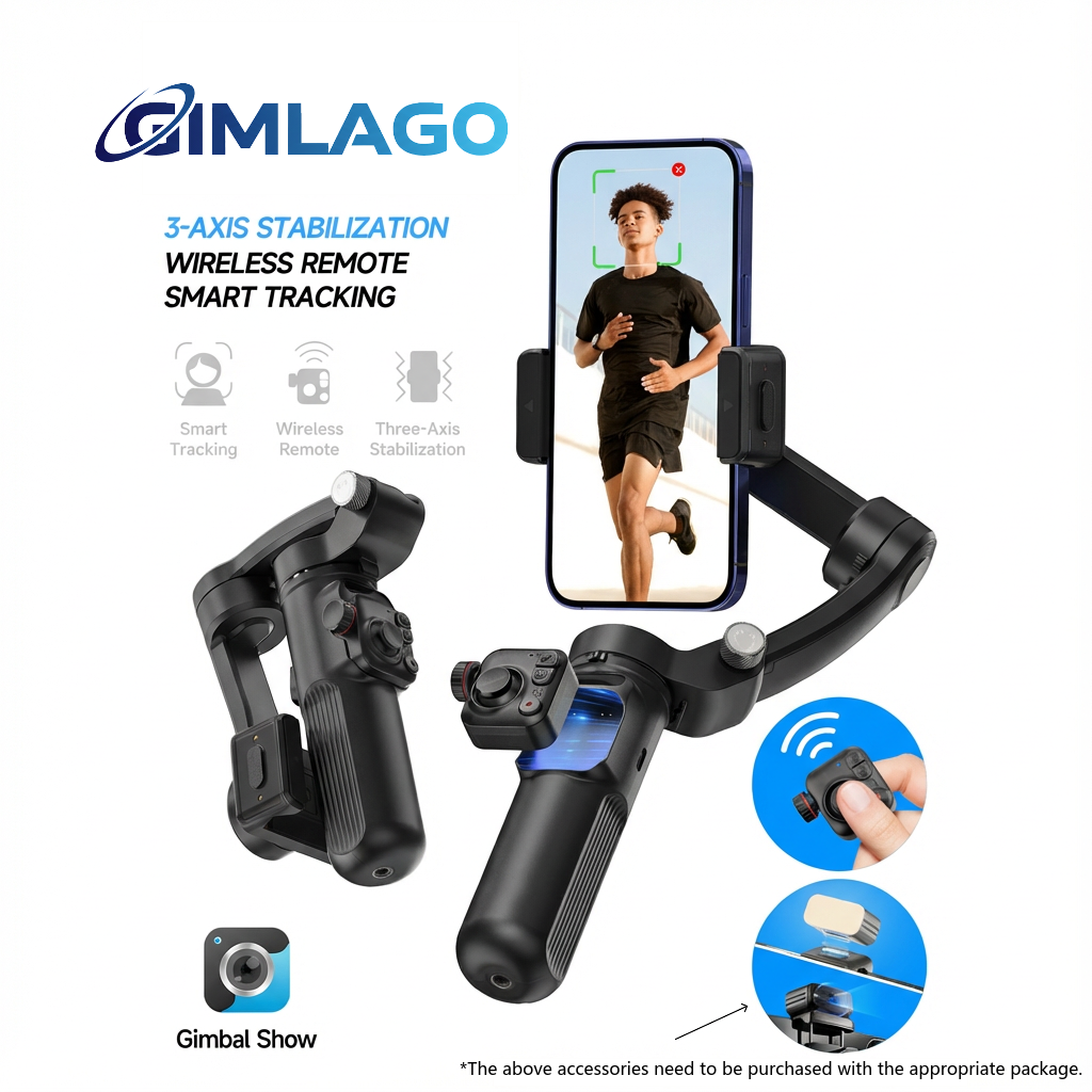 Gimlago 3-Axis Stabilizer with Smart Face Tracking and Anti-Shake