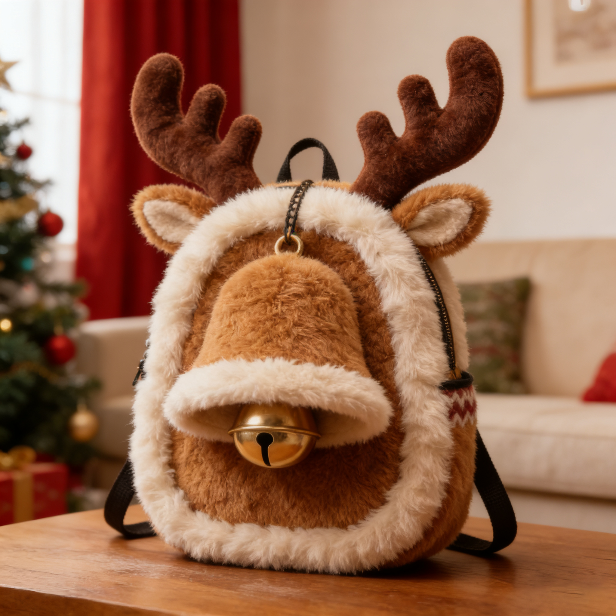 Snowflake Reindeer Furry Creative Backpack Mini Cute Backpack