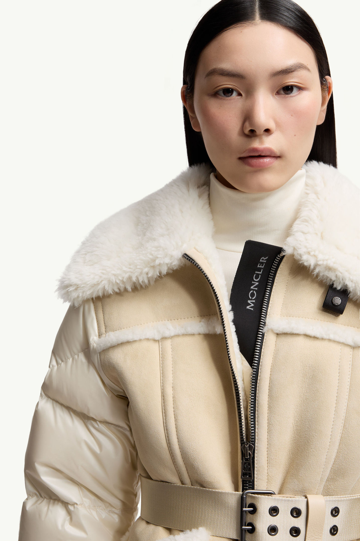Alvernia Belted Shearling Down Jacket