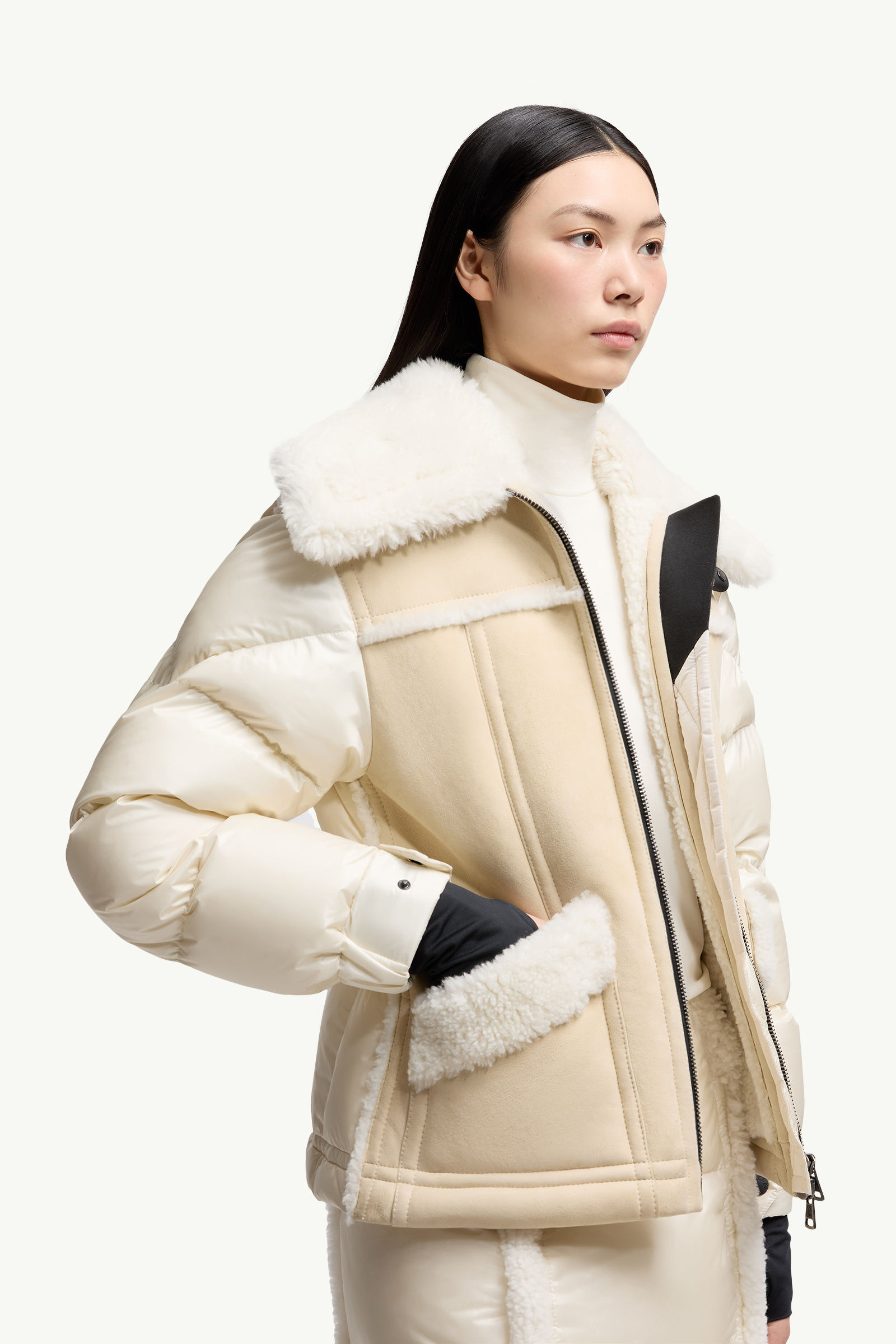 Alvernia Belted Shearling Down Jacket