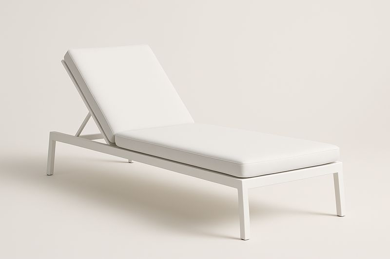 Lettino Prendisole da Esterni in Alluminio e Poliestere Bianco
