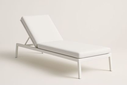 Lettino Prendisole da Esterni in Alluminio e Poliestere Bianco