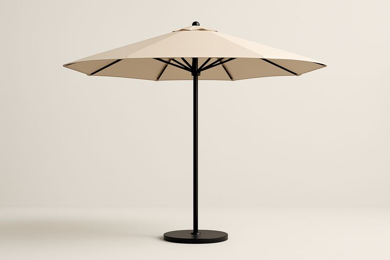 Ombrellone da Giardino Poliestere Beige Ø 300 cm