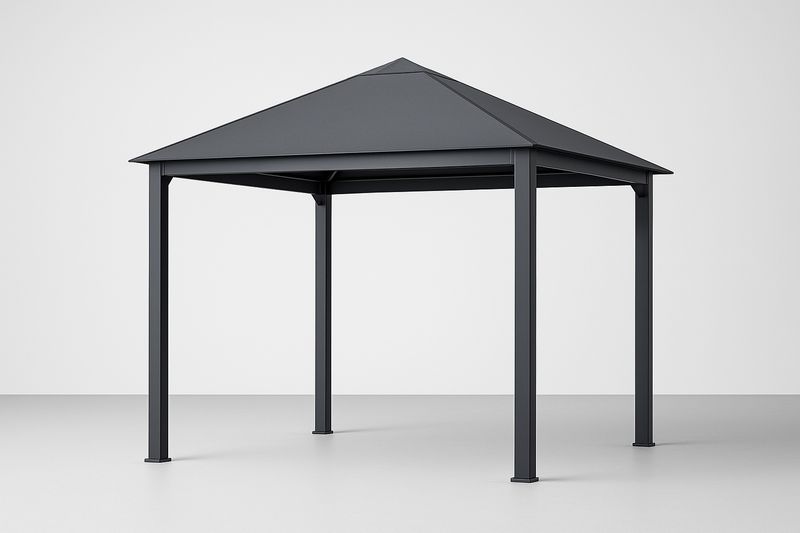 Gazebo in Alluminio Nero 300x300 cm
