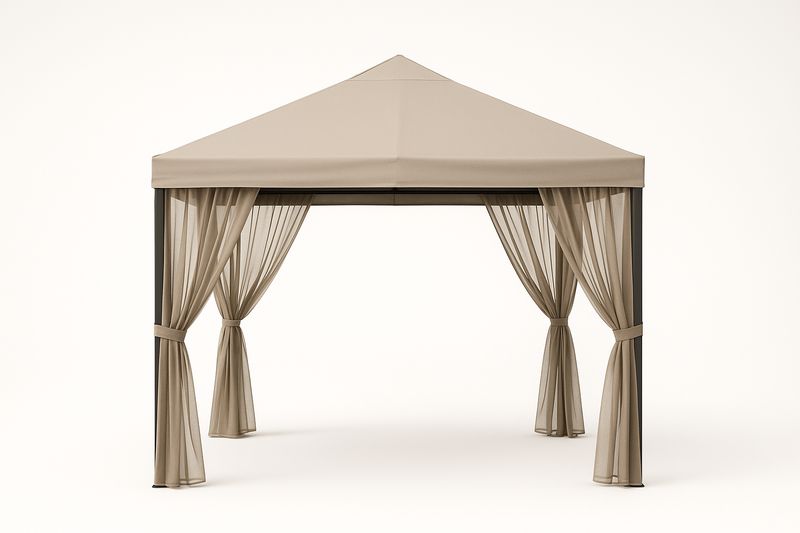 Gazebo da Giardino in Alluminio e Poliestere Beige 300x300x250 cm