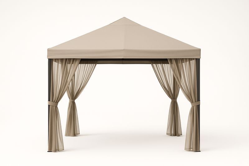 Gazebo da Giardino in Alluminio e Poliestere Beige 300x300x250 cm