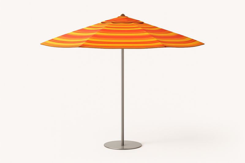 Ombrellone tondo in poliestere con palo in acciaio inox