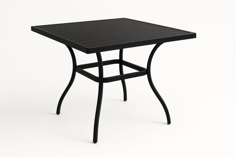 Tavolo quadrato in alluminio nero 75x75x72 cm