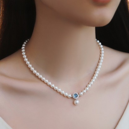 Aquamarine Akoya Pearl Set
