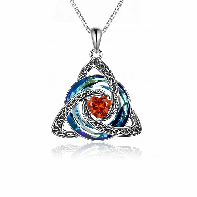 💎Celtic Trinity Knot Birthstone Necklace