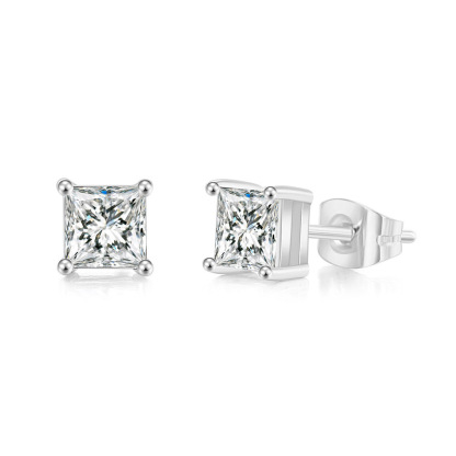 🔥Hot Sale🎁Princess Cut Moissanite Stud Earrings💎