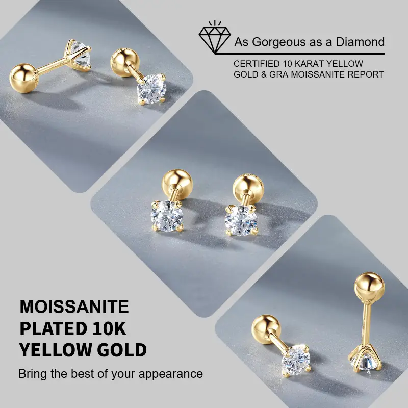 🔥Hot Sale🔥Brilliant 4-Prong Moissanite Stud Earrings💎