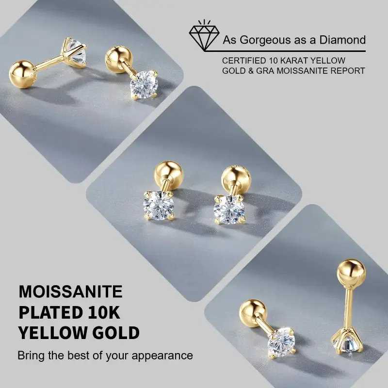 🔥Hot Sale🔥Brilliant 4-Prong Moissanite Stud Earrings💎