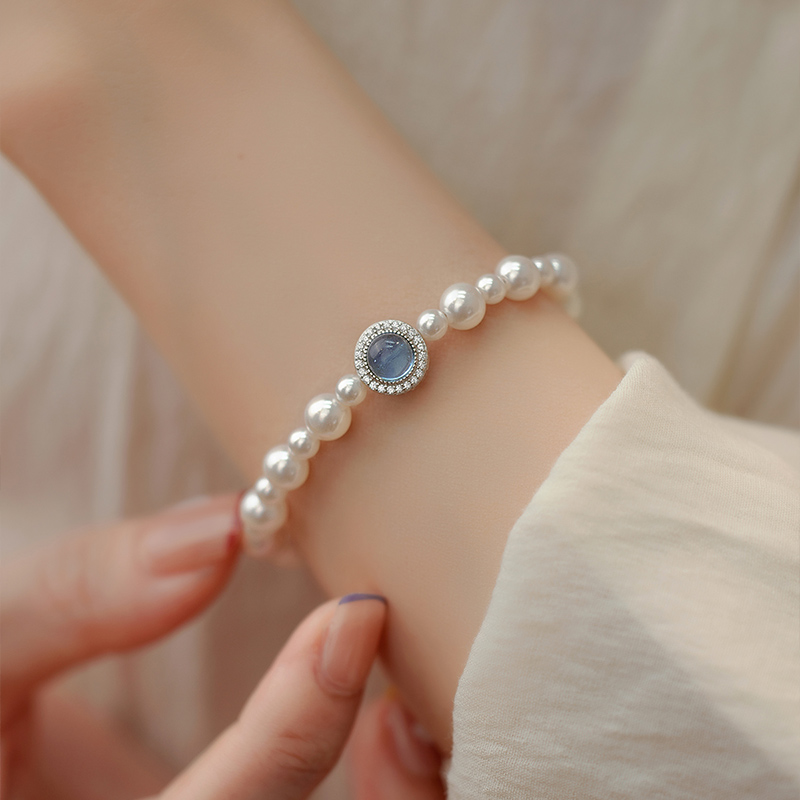 AAAA Akoya Sapphire Crystal Pearl Bracelet