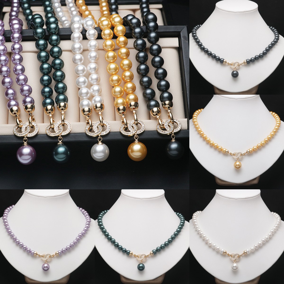 Fashionable Pearl Necklace Niche Micro-paved Zircon Pearl Necklace