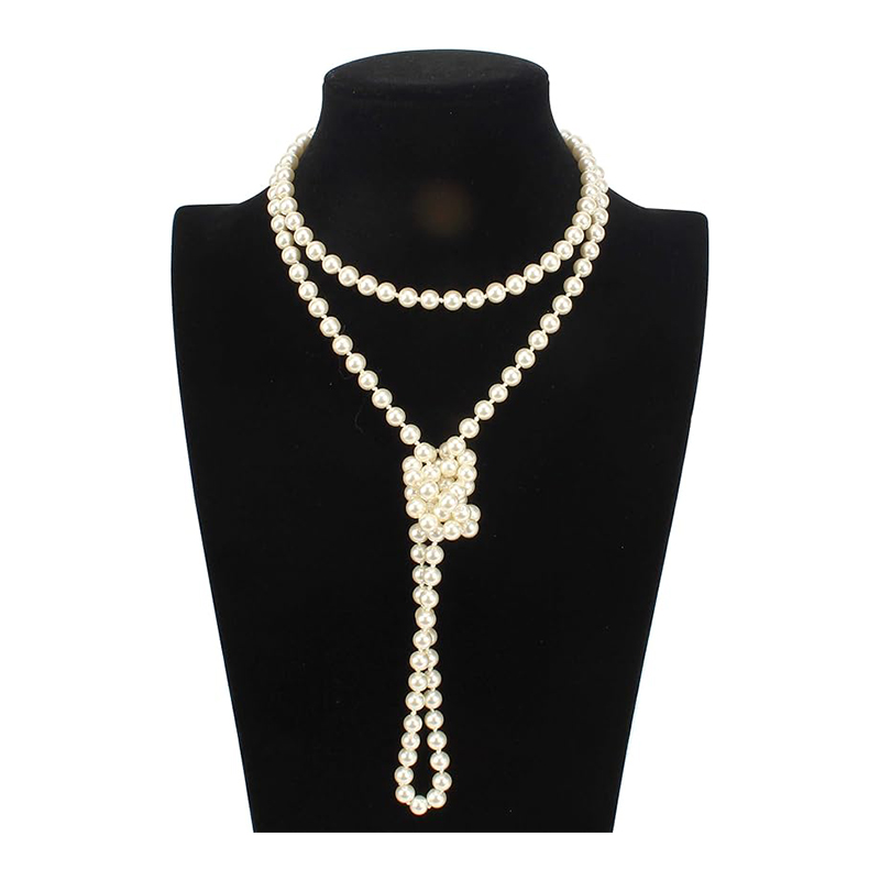 Elegant Long Pearl Necklace