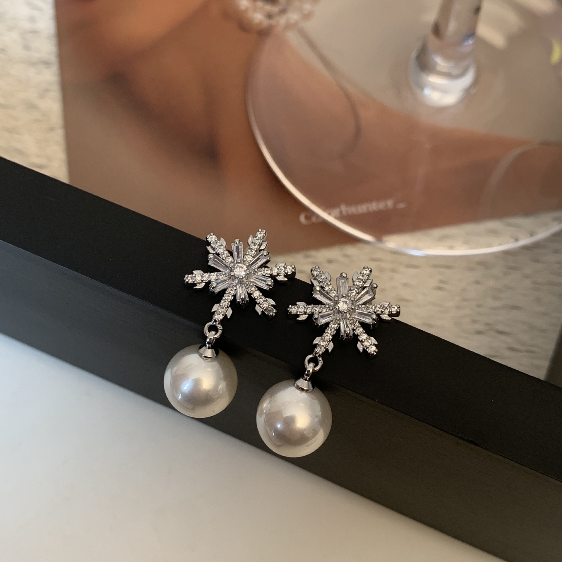 AAAA Akoya Snowflake Pearl Earrings