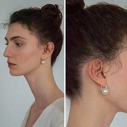 Elegant 925 Sterling Silver Pearl Drop Earrings