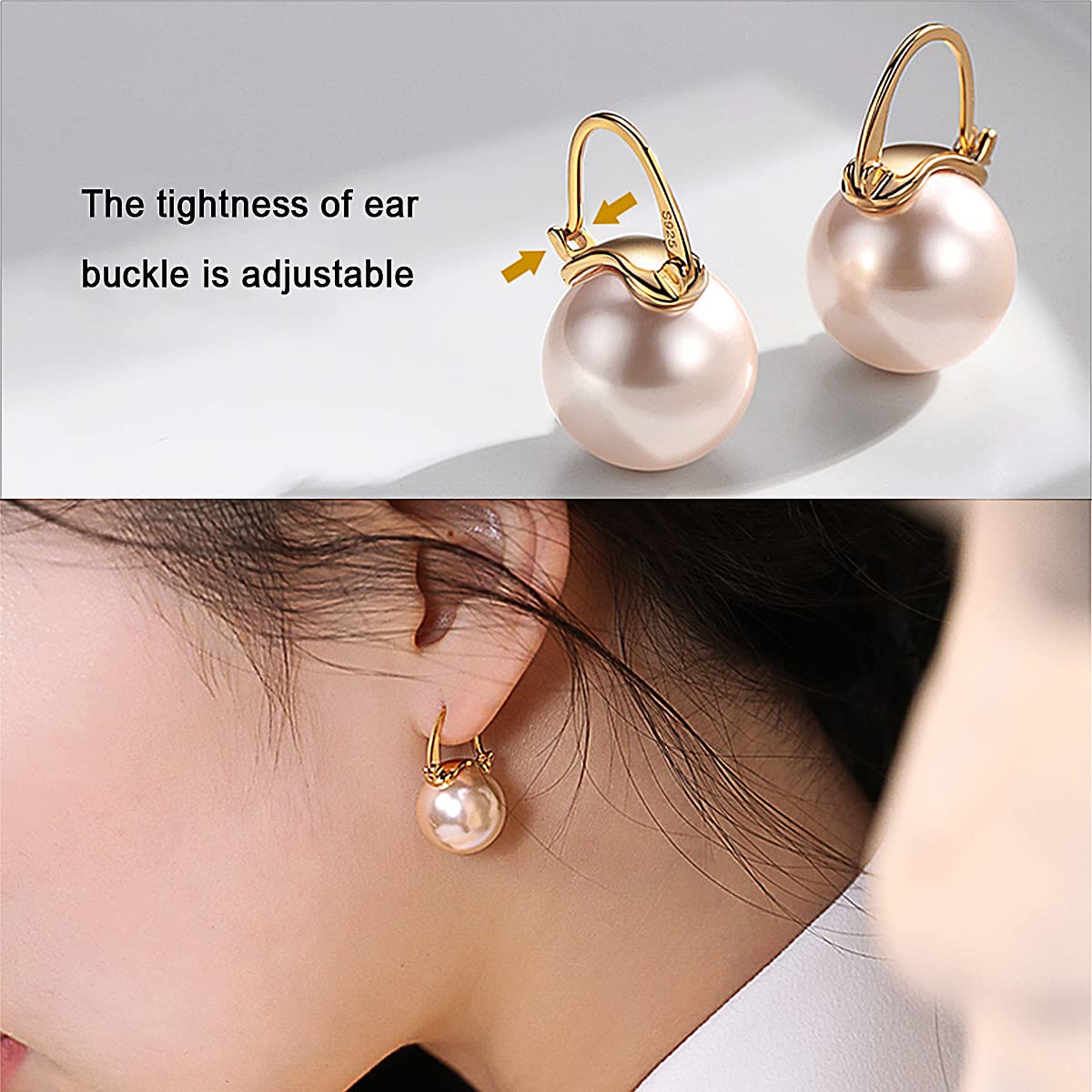Elegant 925 Sterling Silver Pearl Drop Earrings