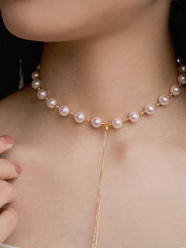 Florence Dainty Pearl Necklace | 24k Gold Plated