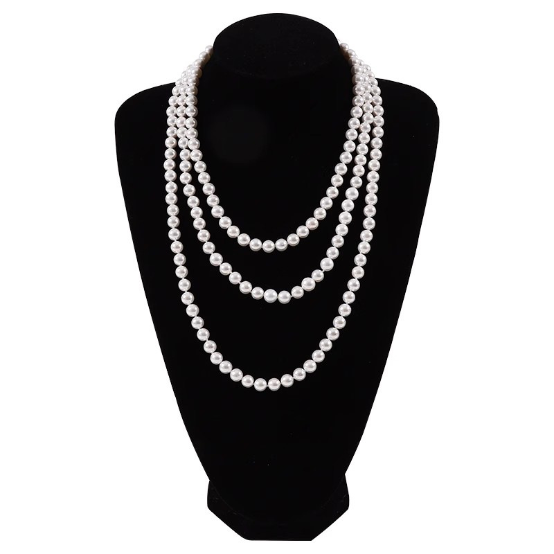 Elegant Long Pearl Necklace