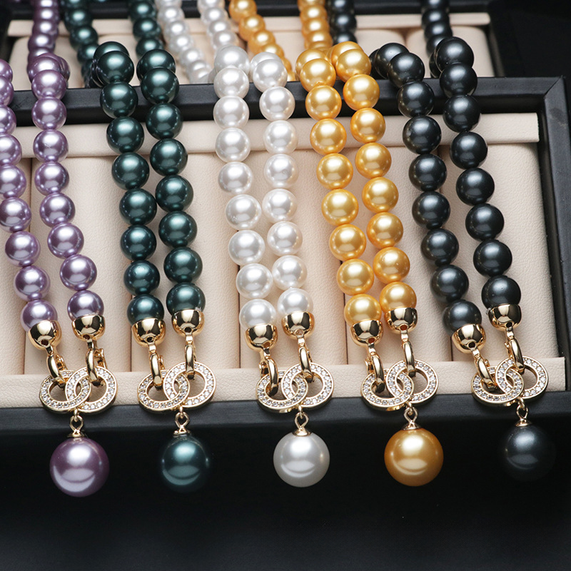 Fashionable Pearl Necklace Niche Micro-paved Zircon Pearl Necklace