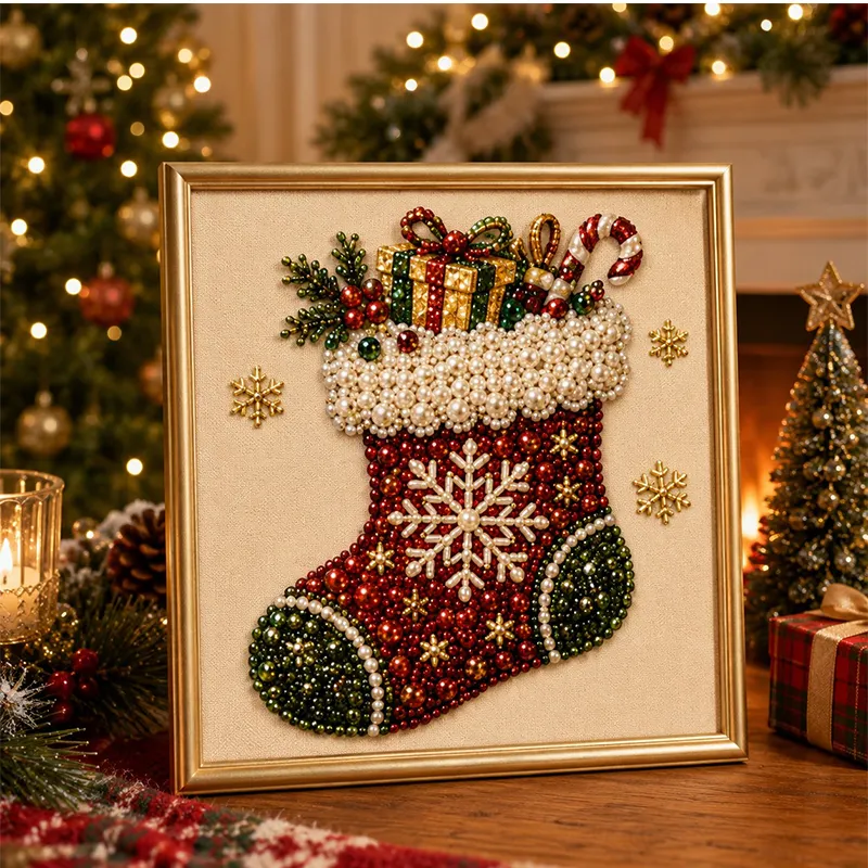⏳Ostatnia Wyprzedaż Błyskawiczna!🎁💎Zestaw do samodzielnego malowania diamentami z perełkami świątecznymi🎨Relaksujący i przyjazny dla początkujących🧘