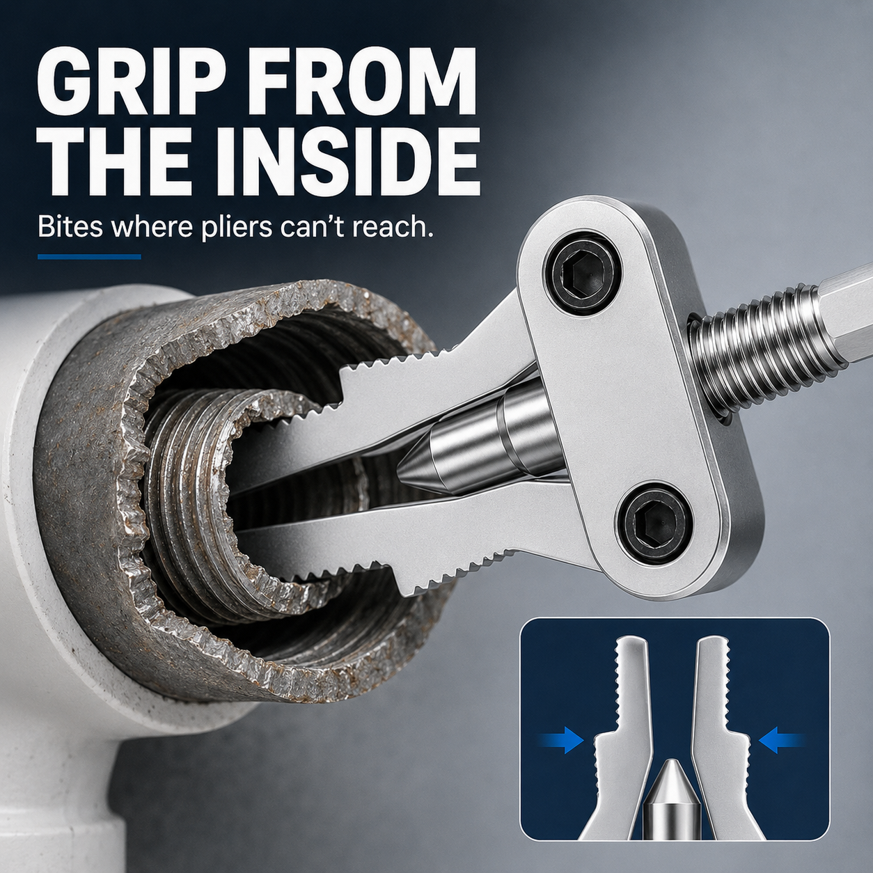 3-in-1 broken pipe thread extractor tool