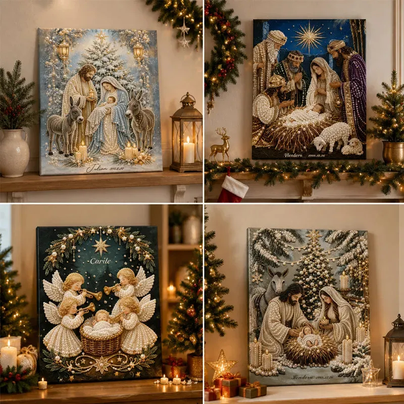 🎄POSLEDNÝ DEŇ ZĽAVA 49 % –🌟 Sada na maľovanie diamantmi s motívom betlehema