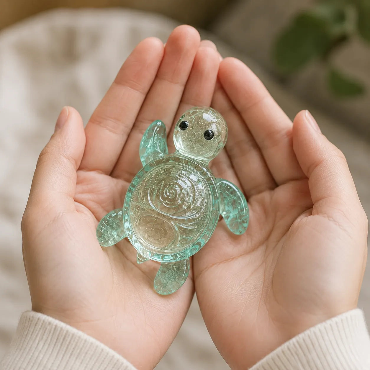 🐢Eredeti újrahasznosított üvegből készült támasztóteknős