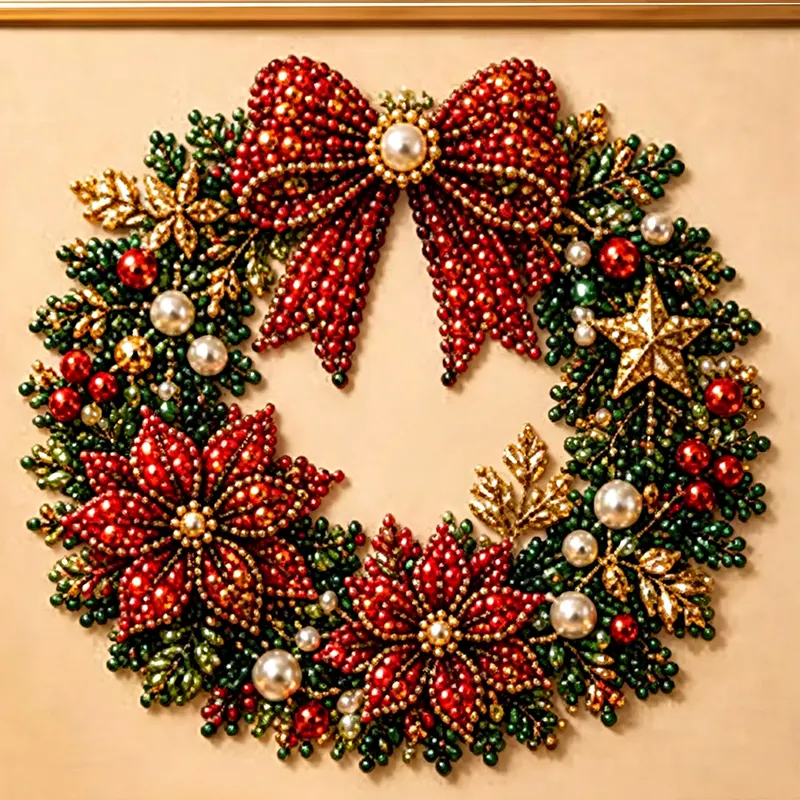 ⏳Ostatnia Wyprzedaż Błyskawiczna!🎁💎Zestaw do samodzielnego malowania diamentami z perełkami świątecznymi🎨Relaksujący i przyjazny dla początkujących🧘