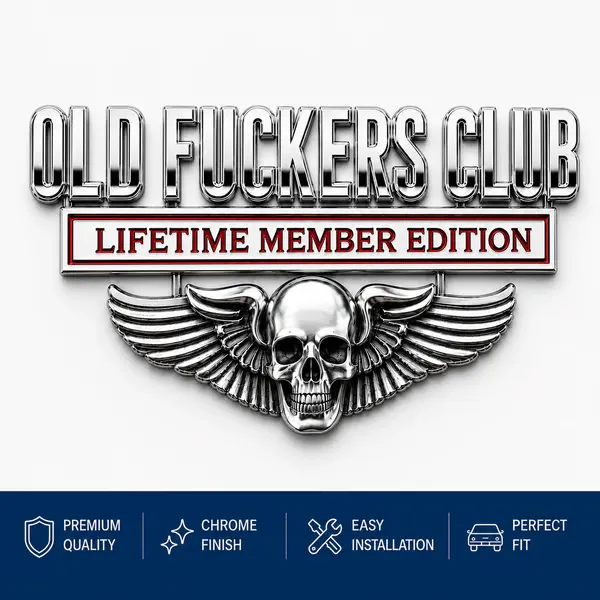 💀KLUB OLD F*CKERSOV Kovový emblém auta