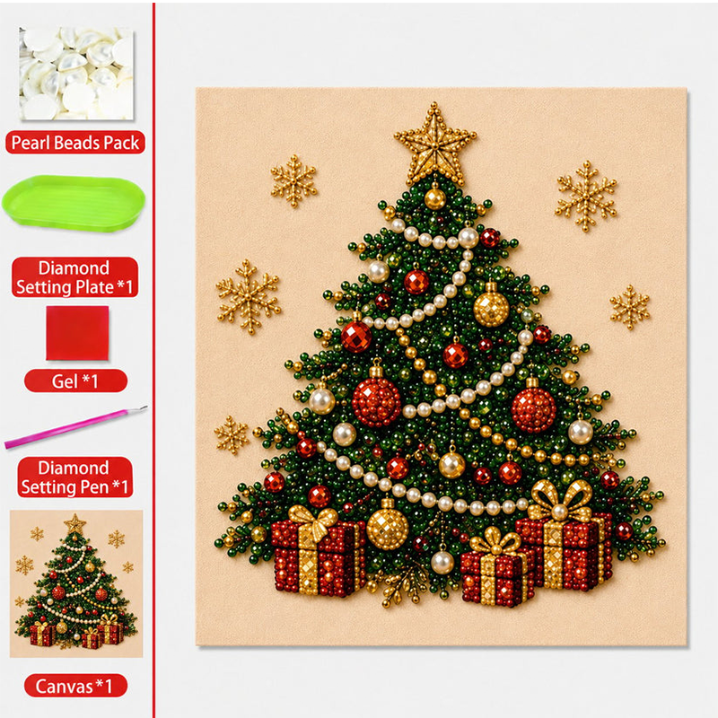 ⏳Ostatnia Wyprzedaż Błyskawiczna!🎁💎Zestaw do samodzielnego malowania diamentami z perełkami świątecznymi🎨Relaksujący i przyjazny dla początkujących🧘