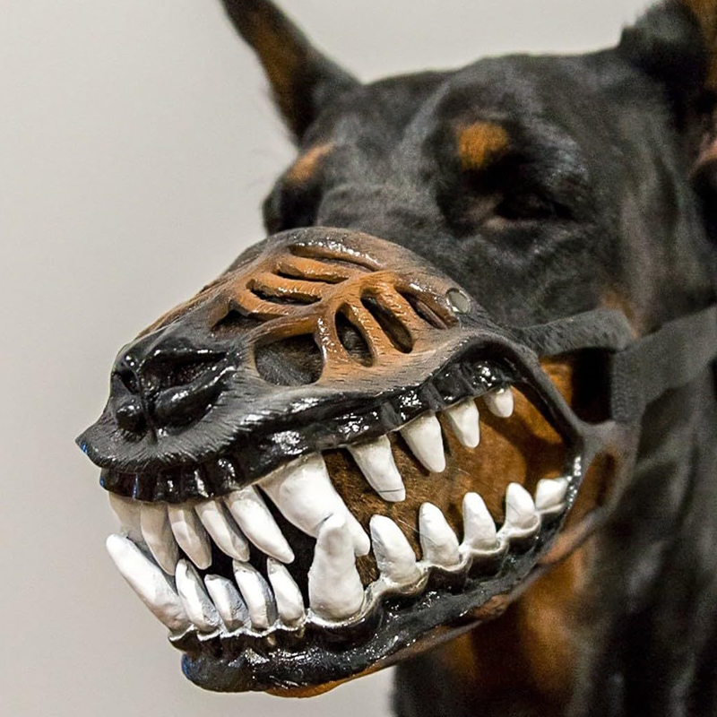 🎃MOST 50% KEDVEZMÉNY! 🐶Halloween valósághű parádé kisállat szájkosár – ijesztő, véres agyarakkal teli kutyajelmez szájkosár, állítható vicces cosplay kiegészítő halloweeni partira