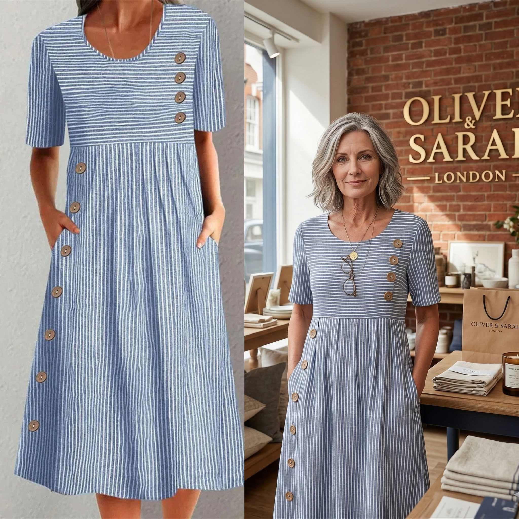👗 TERAZ 50% TANIEJ! Ponadczasowa sukienka midi w paski – przewiewna, podkreślająca figurę i po prostu elegancka – idealna na wszystkie letnie okazje 🌊✨