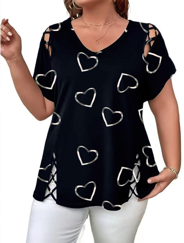 👗🌸Letnia bluzka damska z dekoltem w serek i nadrukiem — miękka, elegancka🌟