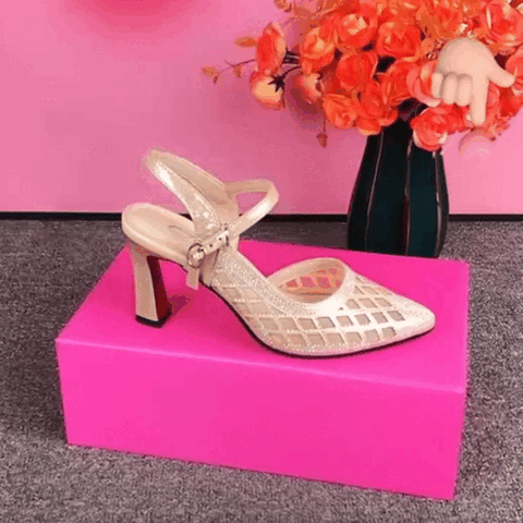 Stylowe damskie buty na słupku z noskiem w szpic