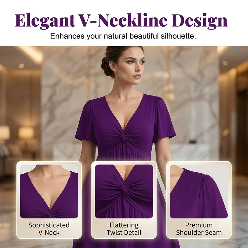 ✨ Elegancka sukienka z dekoltem w serek