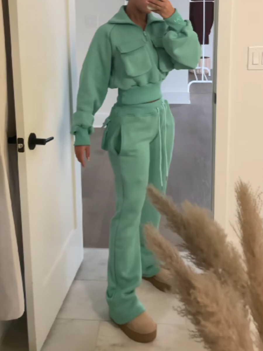 High Waist Sporty Pants Set