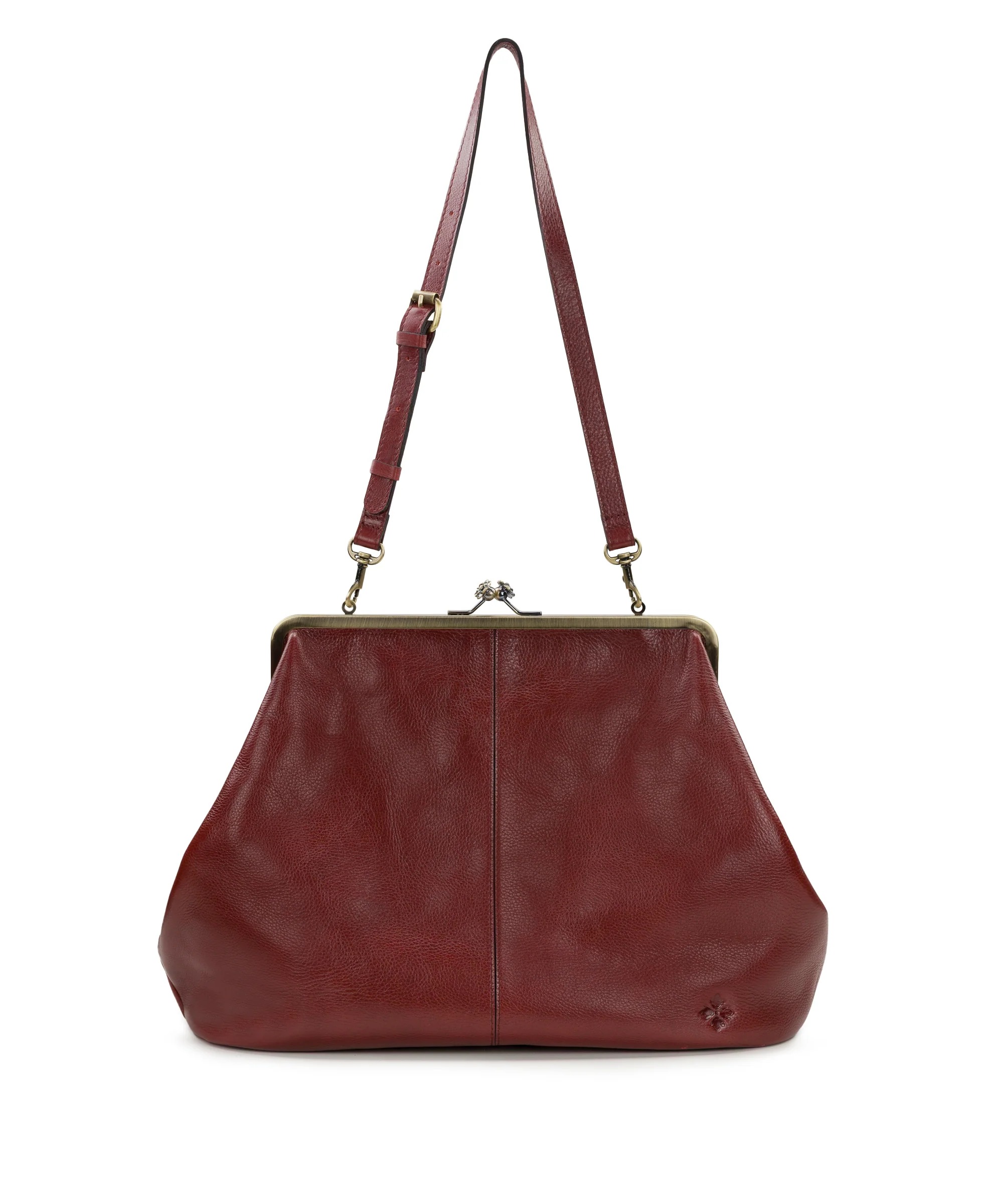 Leather Kisslock Bag
