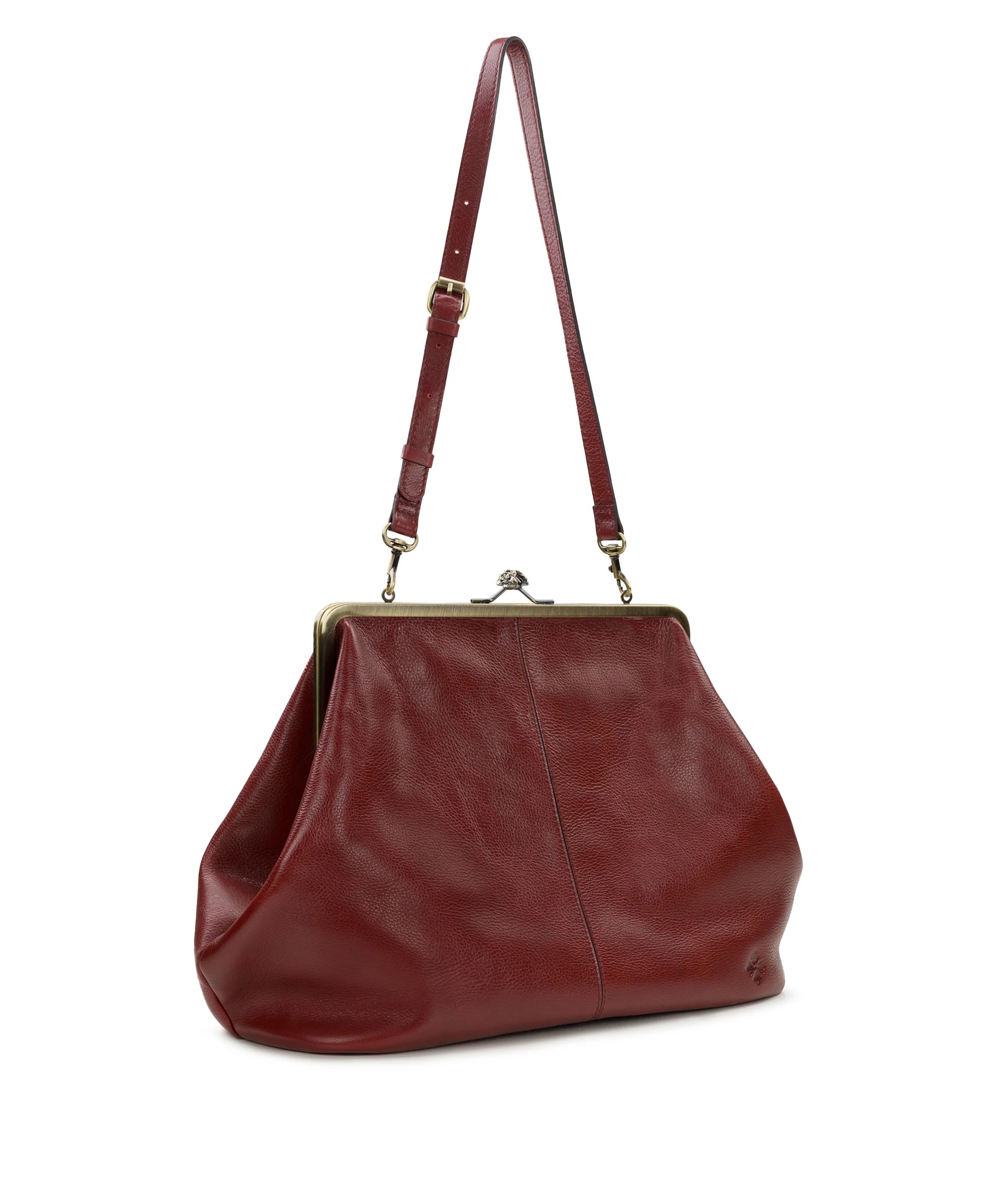 Leather Kisslock Bag