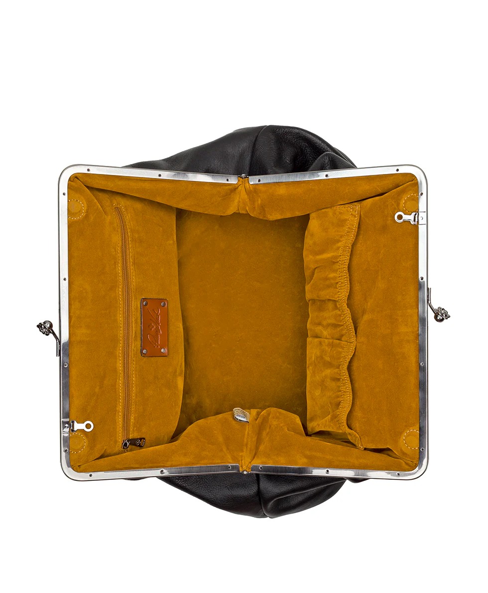 Leather Kisslock Bag